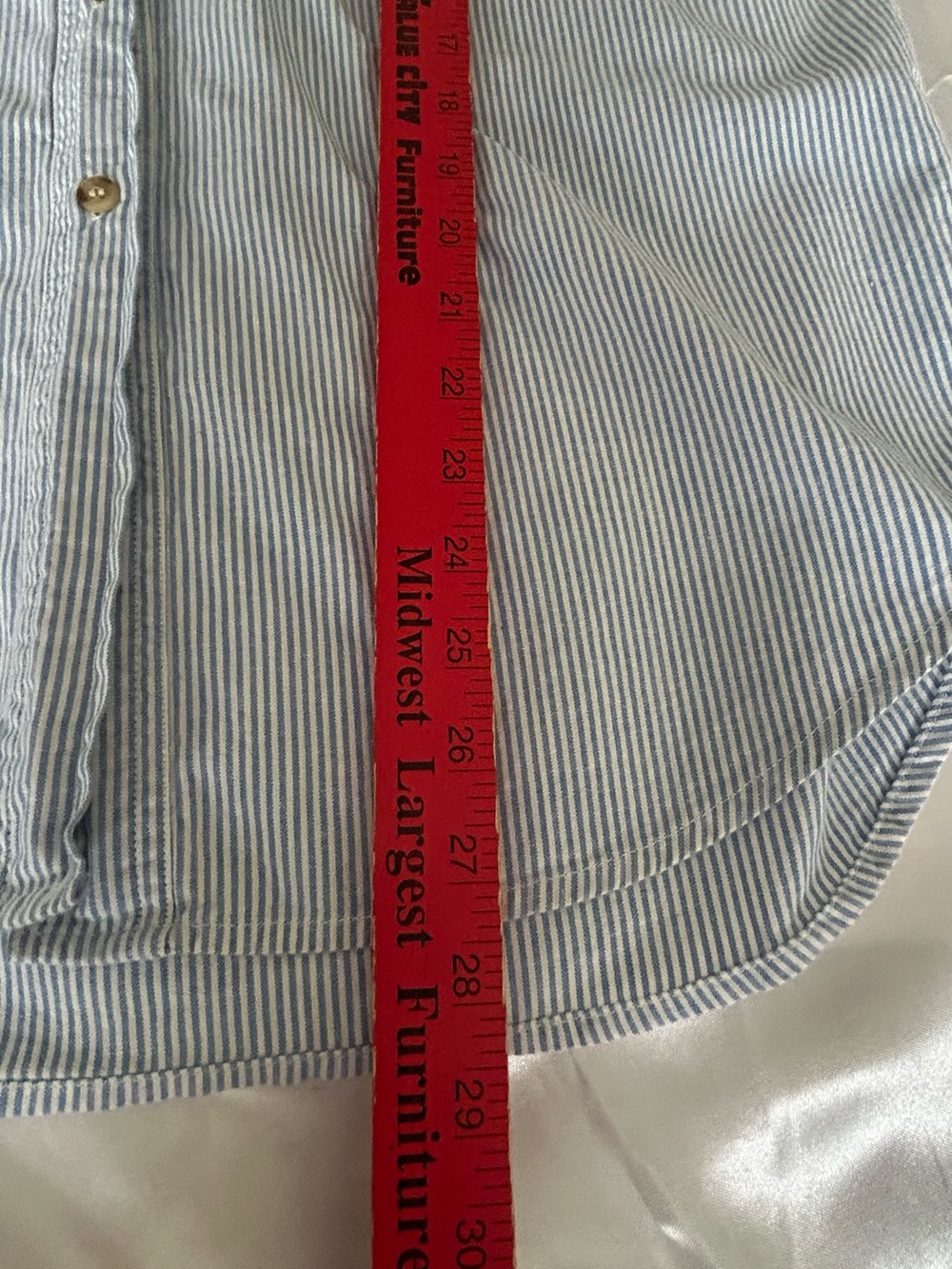 Vintage 90s Solutions Embroidered Halloween Blue Denim Striped LS Shirt Sz Large - Picture 7 of 7